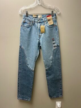 Levi’s Women’s 501 Original Chaps Straight Jeans in a Two-Tone Medium Wash